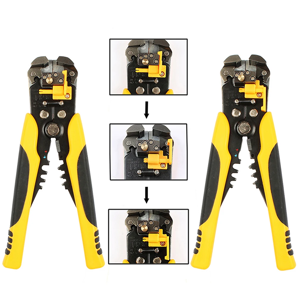 Cable Wire Stripper Cutter Crimper Automatic Multifunctional Crimping Stripping Plier Tools Electric HS-D1 AWG24-10 3in1