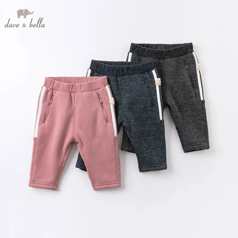 

DBJ15629 dave bella winter baby unisex fashion striped pockets pants children full length kids pants infant toddler trousers