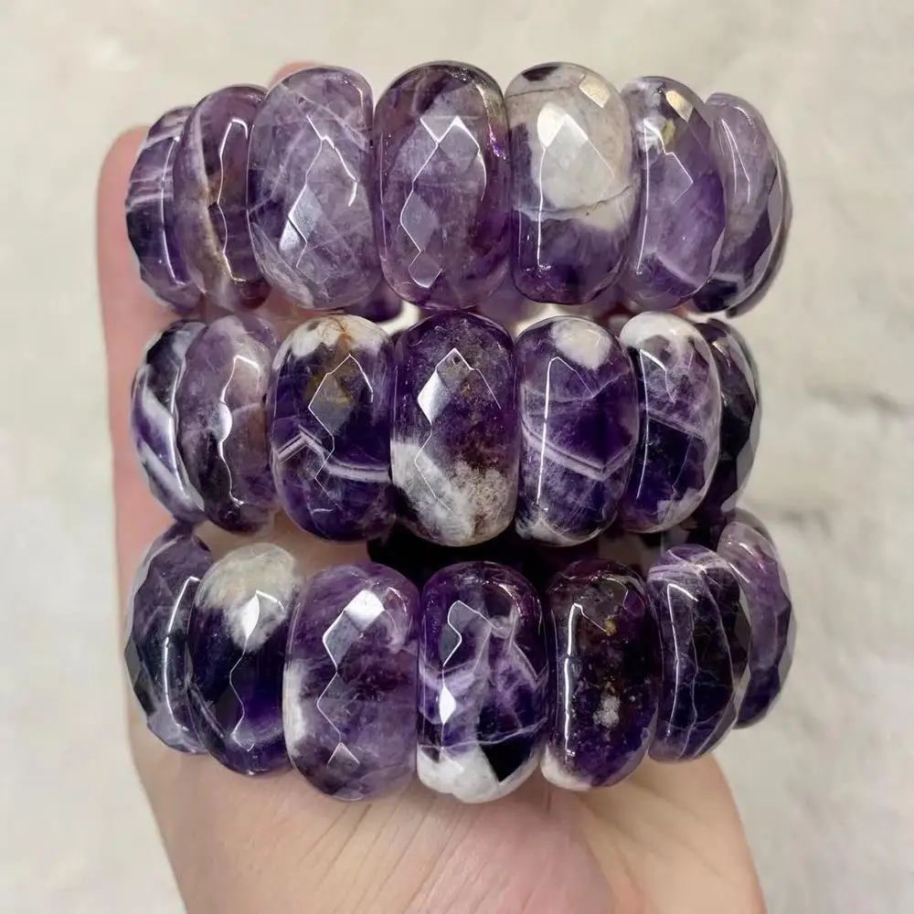 natural amethysts stone bracelet natural energy stone bangle gem stone jewelry for woman birthstone for Aquarius for gift