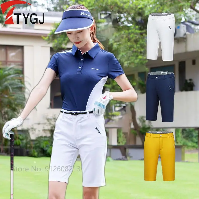 Ttygj Women’S Stretch Golf Short Pants Ladies Slim Fit Golf Shorts Summer Female Casual Golf Trousers Breathable Clothes XXS-XXL