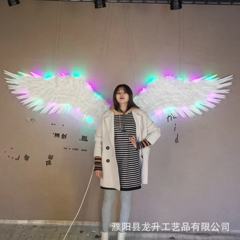 

Decorative Feather Angel Wings Glowing Lantern Lantern Showcase Shop Milk Tea Shop Internet Celebrity Live Broadcast Background