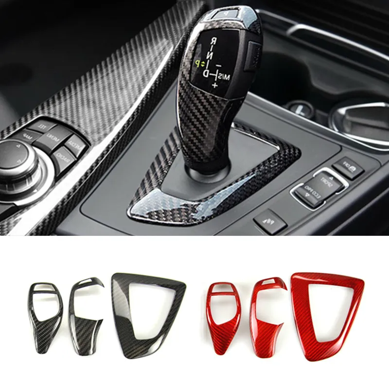 

Real Carbon Fiber For BMW F20 F30 F32 F10 F11 F25 F26 F06 F07 F15 F16 I8 F34 F36 Console Gearshift Knob Head Decorative Cover