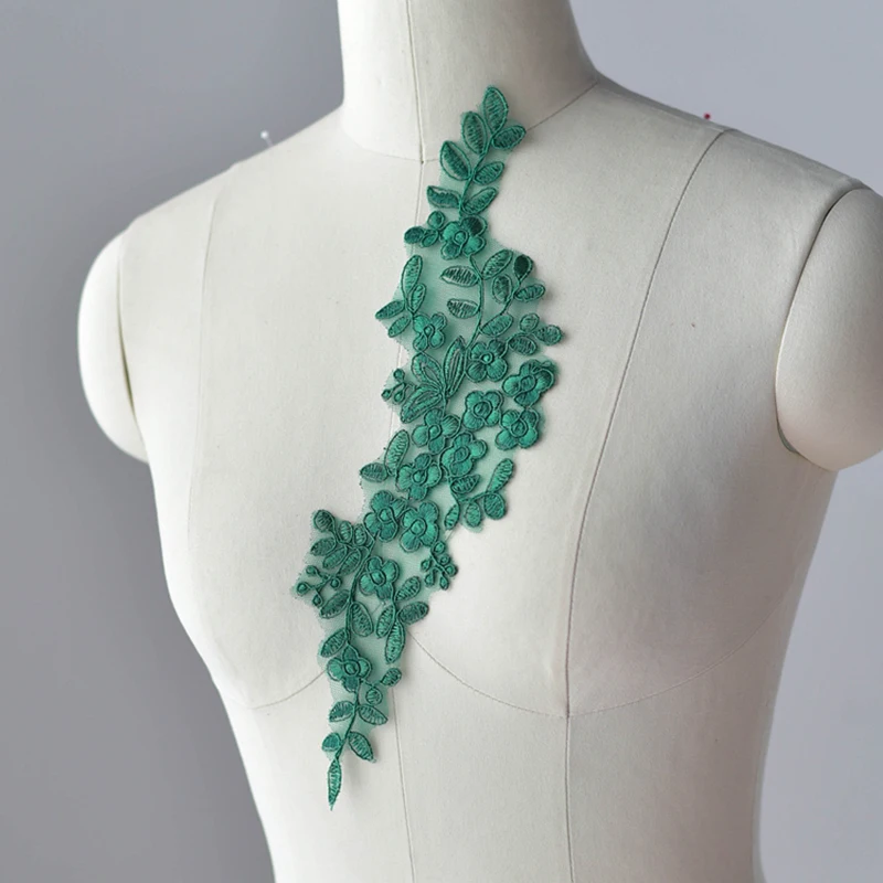 

10 шт. кружевные аппликации, свадебная аппликация, нашивка зеленого цвета слоновой кости, вышитые аппликации, поделки своими руками