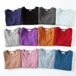 Basic Bottom Baby Autumn Spring T Shirt Solid Color Kids Children Casual Clothing Cotton T-shirt For Girls Tops