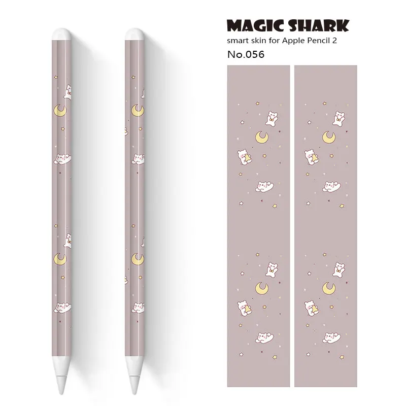 Magic Shark  Cute Cartoon Rabbit Bear Ultra Thin 3M PVC Film Case Skin Tape Sticker for Apple Pencil 2 Stylus