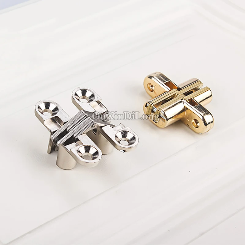 

Brand New 50PCS Invisible Cross Door Hinges Hidden Concealed Furniture Hinges Cabinet Cupboard Wooden Case Gift Boxes Hinges