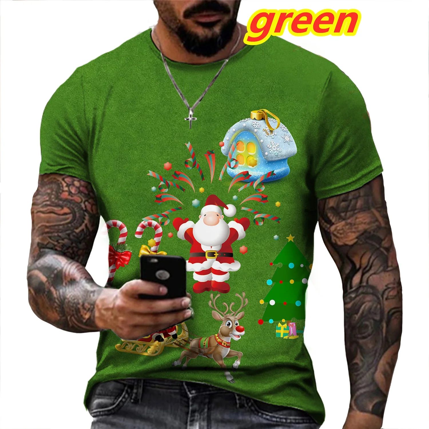 Fashion 3d T Shirt Snowman Santa Claus 3D Printing Tee Shirts Christmas Short Sleeve Funny Tees