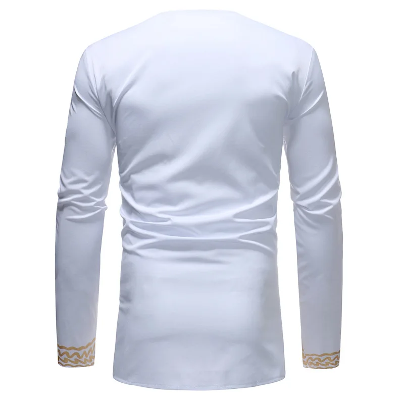 White African Dashiki V Neck T Shirt Men 2023 Autumn New Long Sleeve African Clothes Men Hip Hop Streetwear Camiseta Hombre xxl