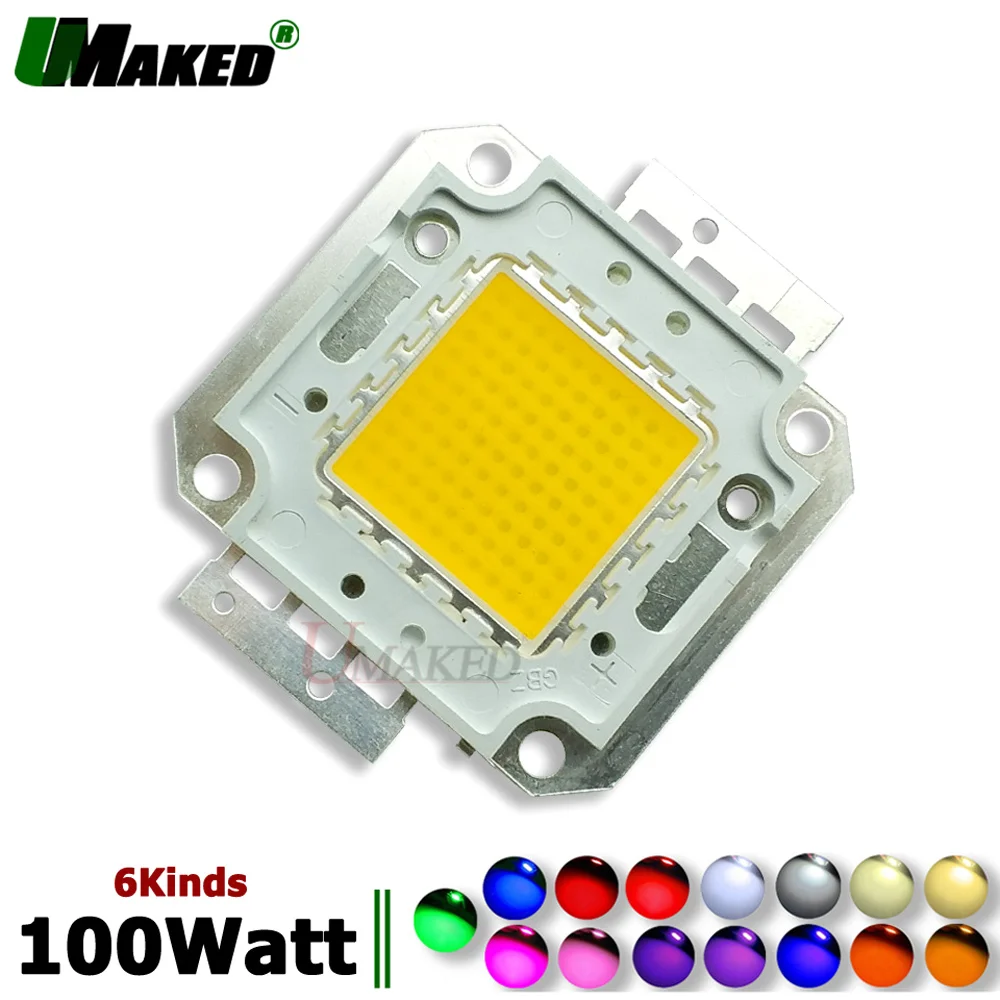 

UMAKED High Power LED Chips Full 100W SMD COB Diode 33Mil Epistar Light chips Warm/White/Cool For led Floodlight Spotlights DIY