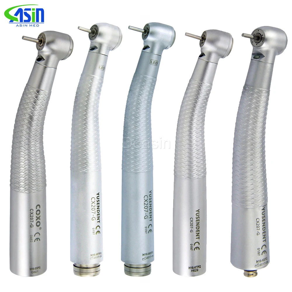 COXO Dental LED Fibre Optic High Speed Handpiece CX207-G Air Turbine Coupling M6 Coupler/Adaptor YUSENDENT dentistry tools