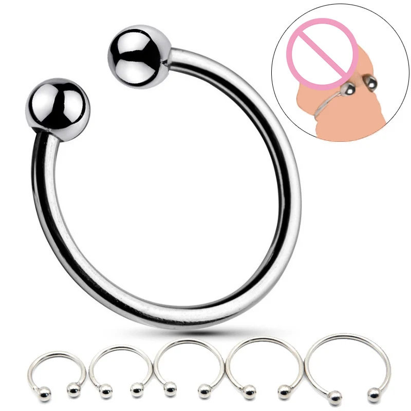 Metal Cock Ring Penis Erection Stainless Steel Penis Ring Glans Stimulating Cockrings Delay Ejaculating Sex Toys for Men 6 Sizes