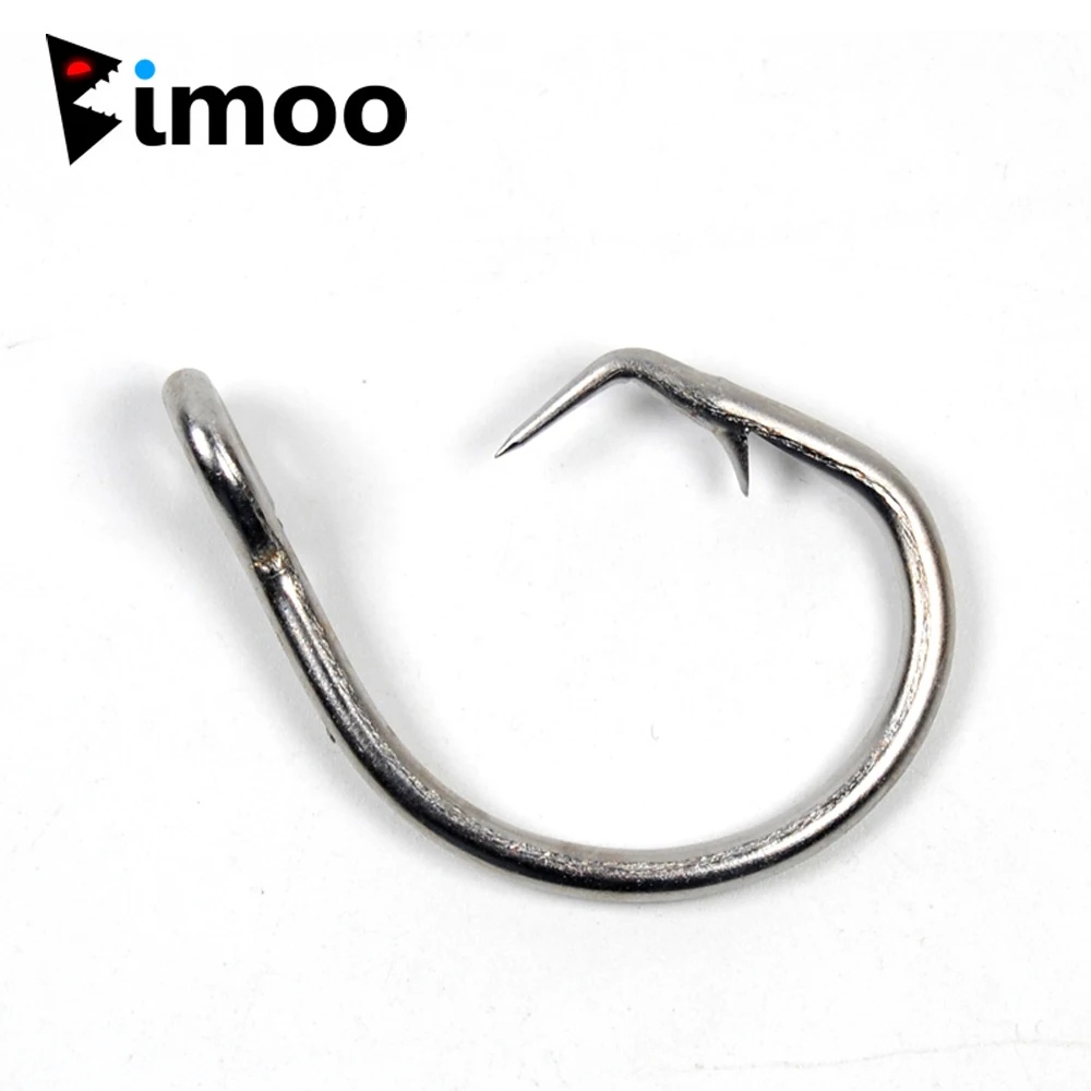 Bimoo Big StainlessSteel Circle Hook Claw Tip Strong Saltwater Fishing Hook for Trolling Rigging Large Tuna Shark 24/0 20/0 28/0