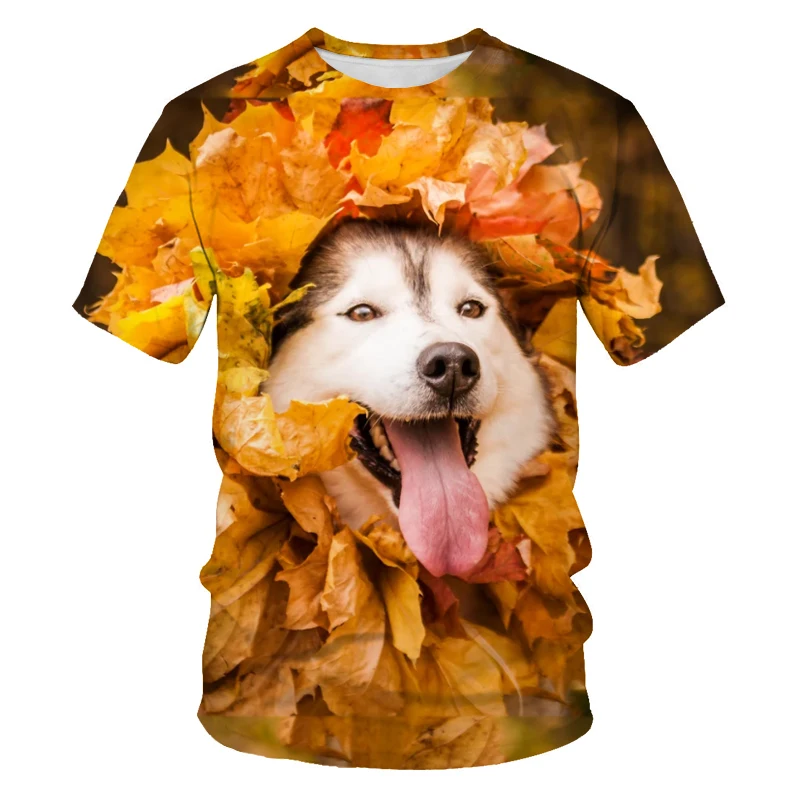 3D Print Dog Husky Men's T-shirt Hot selling Jungle Camouflage Duck Fashion Casual Cool Oversized t-shirt