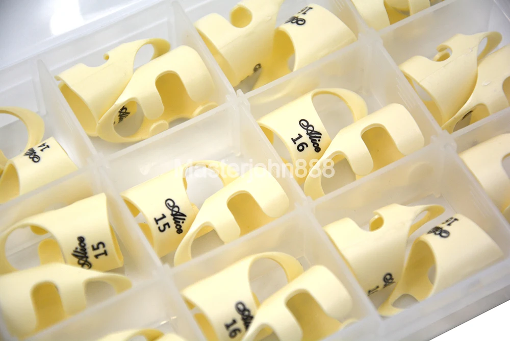 30pcs Alice Beige Delrin Finger Style Acoustic Guitar Picks Finger Picks 14/15/16/17mm With Plastic Box