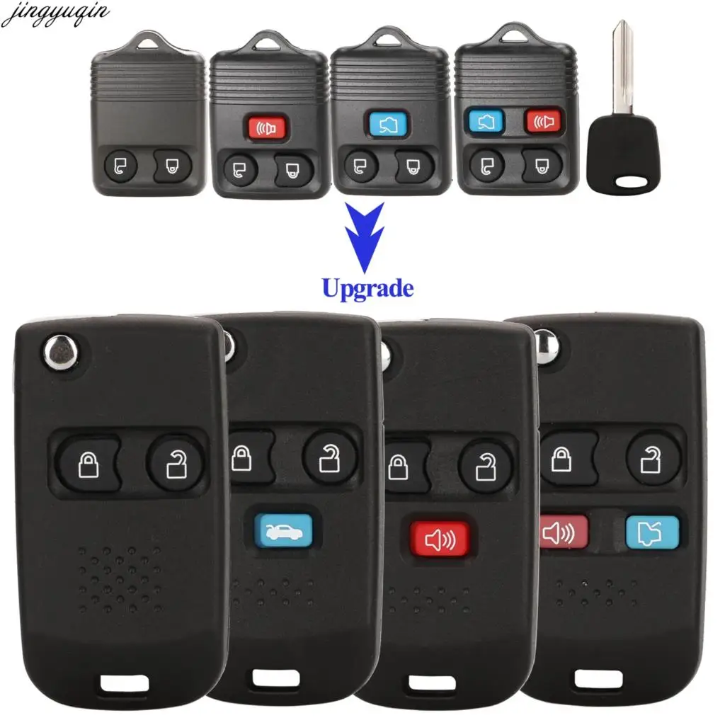 

Jingyuqin 10X Remote Car Key Case Shell Modified For Ford Mustang Focus Lincoln LS Town Car Mercury Grand Marquis Sable 2/3/4BTN