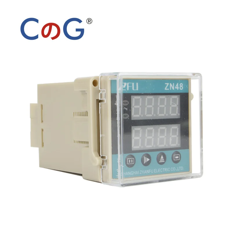 CG ZN48 DC12V DC24V AC110V AC220V AC380V 48*48mm Digital Display Counter Double Delay Relay Intelligent Indicator Timers