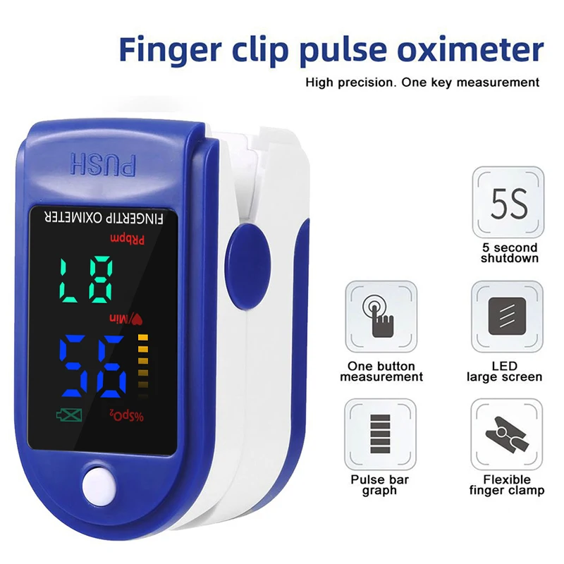 Portable Blood Oxygen and Heart Rate Monitor with LED Display description 2