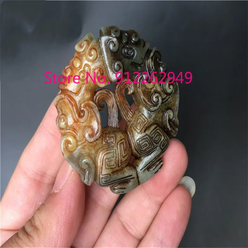 Hot Selling Natural Hand-carve Antique Waist Brand Auspicious Beast Necklace Pendant Fashion Jewelry Men Women Luck Gifts