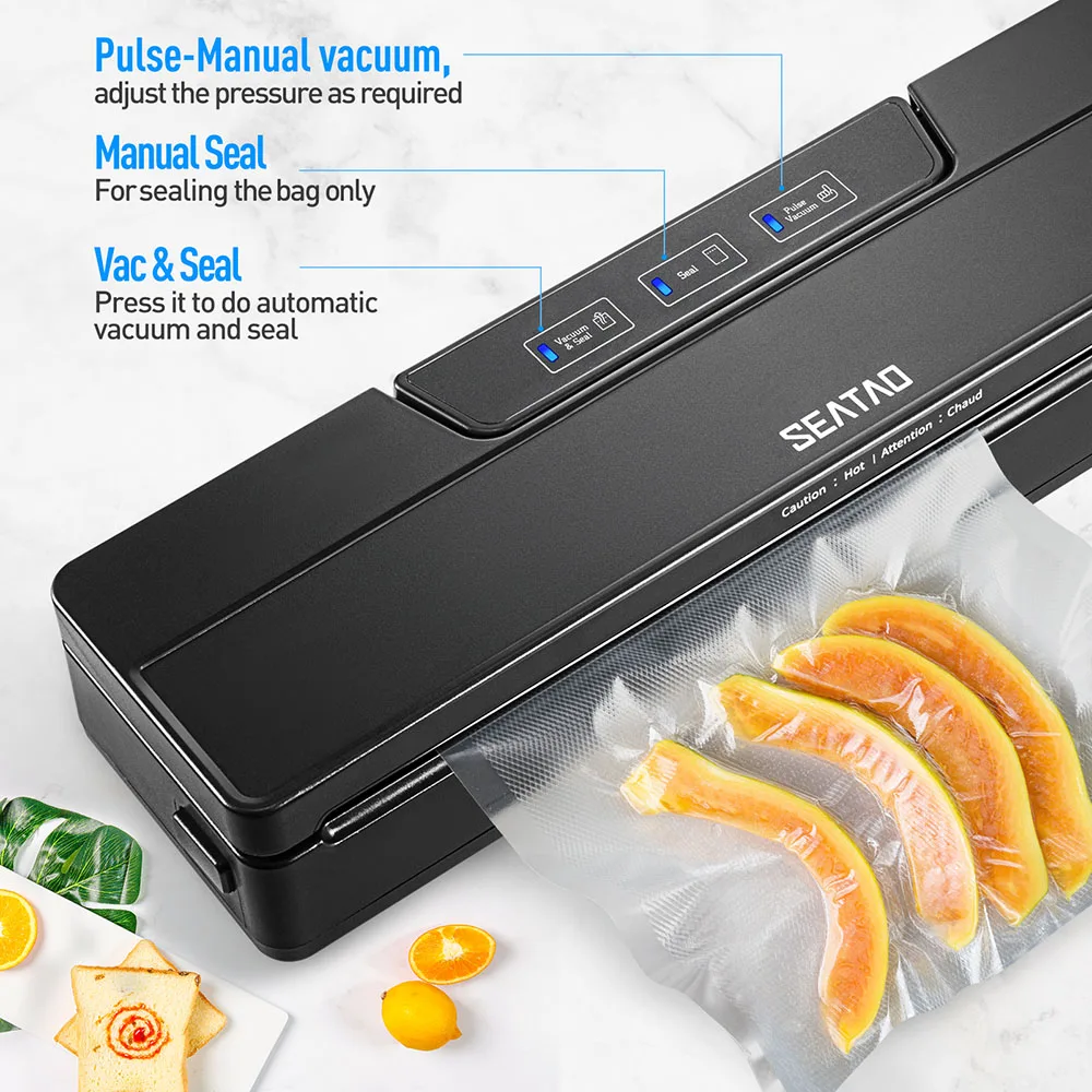 SEATAO VM1000 Best Food Vacuum Sealer Automatic Commercial Household Food Vacuum Sealer Packaging Machine Include 10Pcs Bags