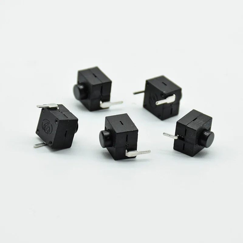 5pcs red/black Small micro self locking switch 8*8*8.4 wit 2 feet with lock light touch switch button switch L068-A DC30V1A