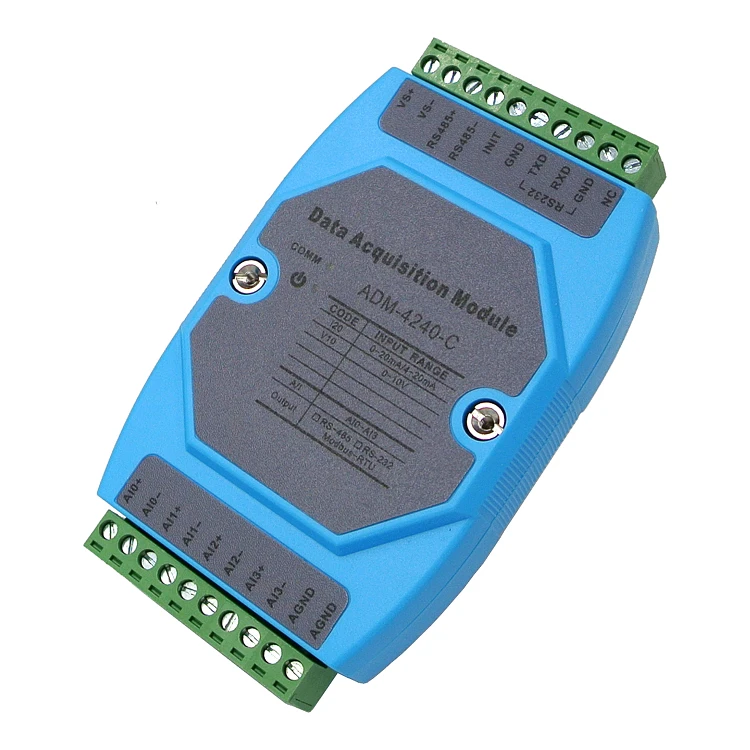 Módulo de aquisição analógica, 8 canais, 0-20ma 0-10v, 4-20ma a 485 voltagem atual, modbus rtu