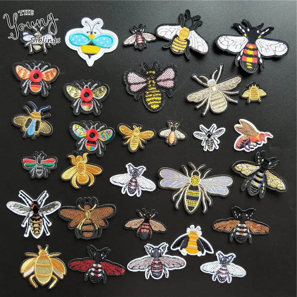 

Hot sale insect Embroidery Applique Iron On Patch For bee Badge Paste Sewing hornet Stickers DIY Clothing decorate Accessories