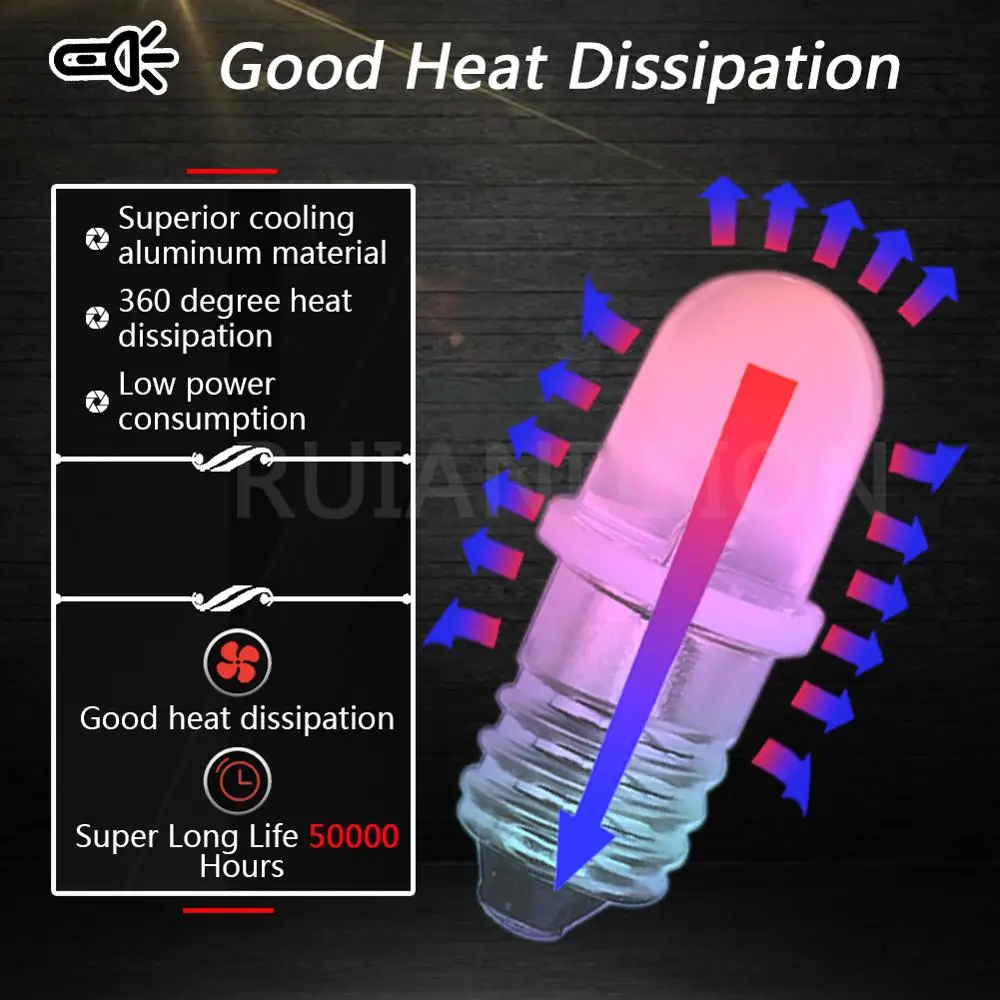 RUIANDSION 2X E10 F5 gwint Led żarówka AC 220V 230V 6000K 4300K ciepły biały Instrument wskaźnik obrabiarki oświetlenie 1W