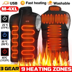 9 Heated Vest Zones Electric Heated Jackets Men Women Sportswear Heated Coat Graphene Heat Coat USB Heating Jacket For Camping