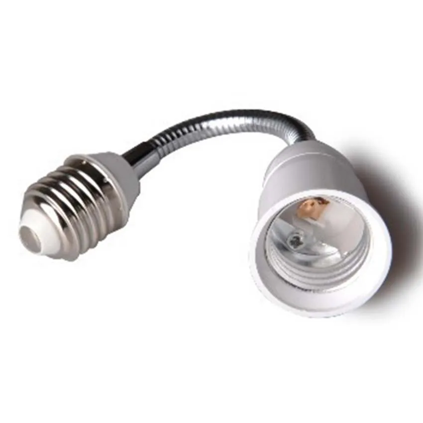 1pcs Universal E27 to E27 Lengthened Lamp Holder Tube LED Light Extension Bulb BaseLamp Head Socket Conversion Black White 18cm