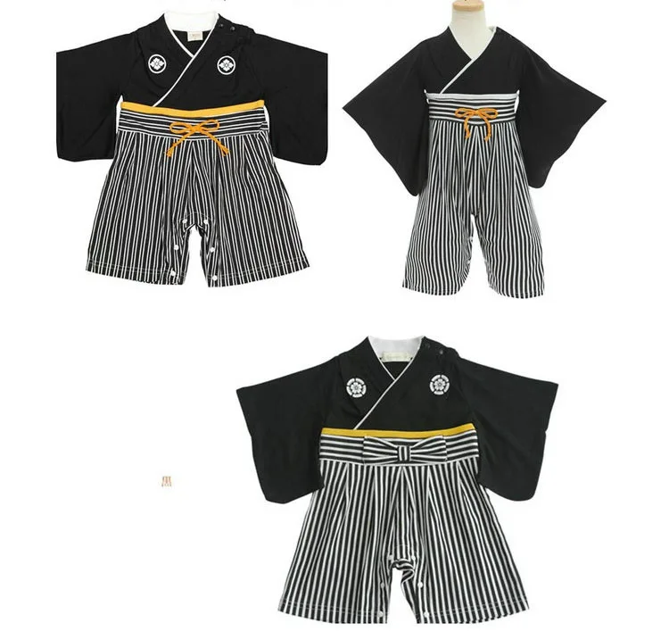 Japanese Kimono Baby Boy Cotton Kids Rompers Newborn Infant Clothing Set Children Overalls Random Style Jumpsuit Costumes ZL606