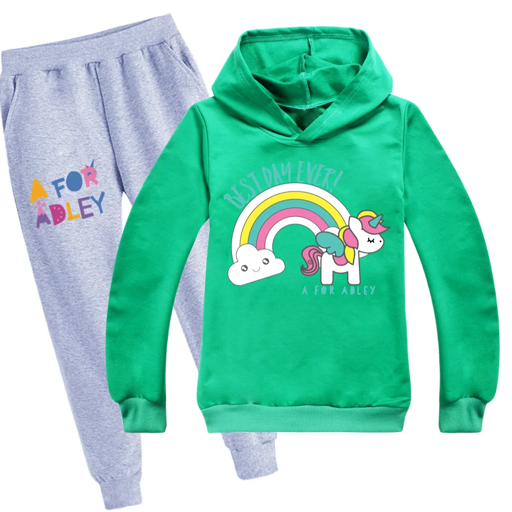 

A for Adley Fashion Kids Clothes Toddler Baby Girls Outfits Autumn Suits Children Clothing Boys Hoodie Tops+Pants set 2-16Y