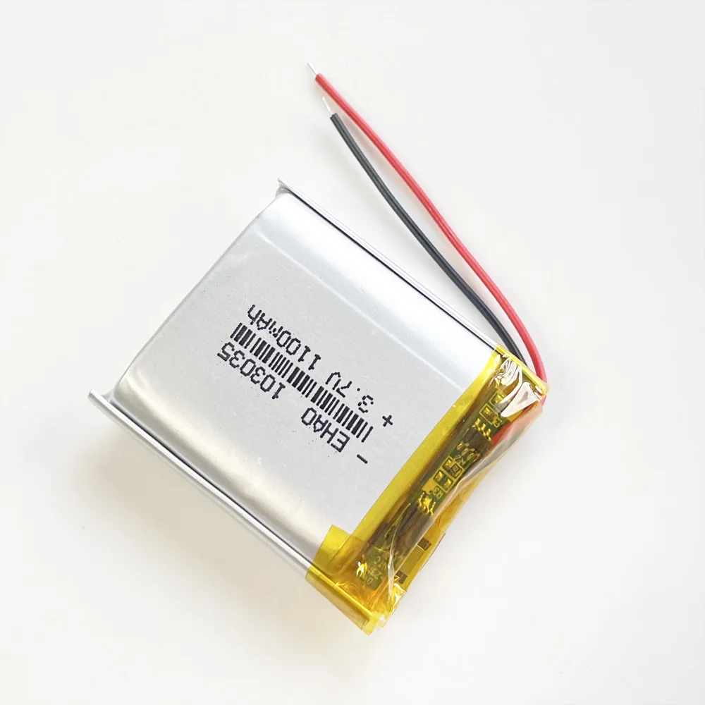 Akumulator litowo-polimerowy Lipo 3,7 V 1100 mAh 103035 + Wtyczka JST 3pin do smartfona DVD MP3 Lampa LED Kamera Masażer Głośnik