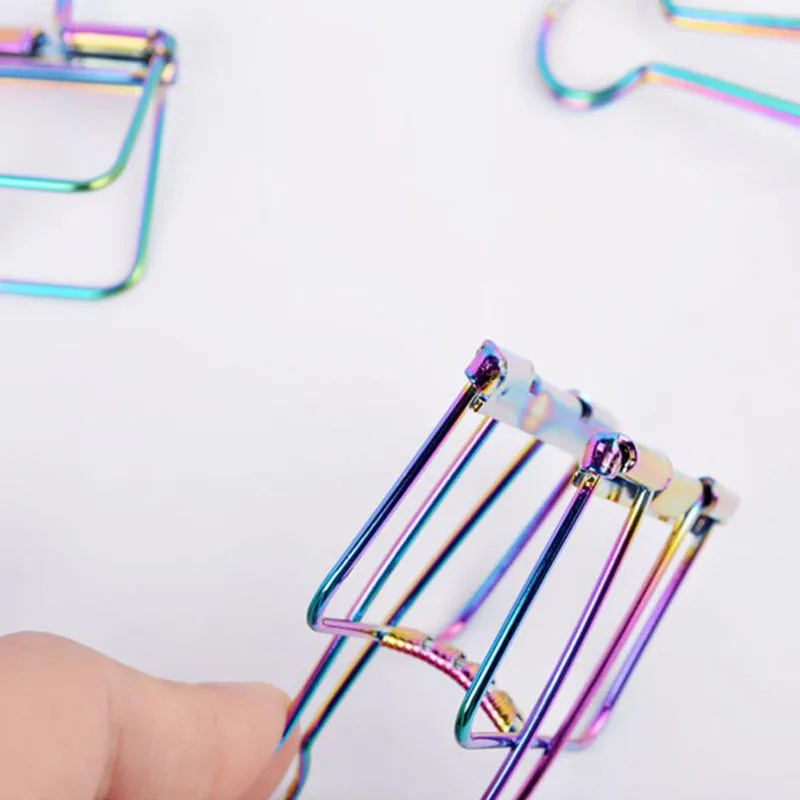 New Colorful Hollow Long Tail Clip Cross Border Hot 19mm/32mm/51mm Metal Plating Rainbow Paper Clip Dovetail Clip