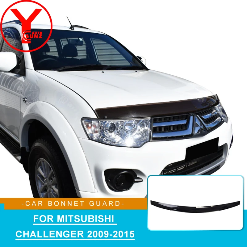 

Car Bonnet Scoop Hood Guard For Mitsubishi Challenger 2009 2010 2011 2012 2013 2014 2015 Bug Shield Bonnet Protector YCSUNZ