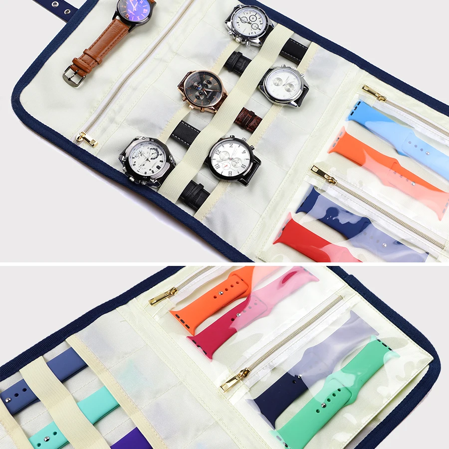 Multifunction Portable Watch Band Organizer For Apple Watch Band Box Travel Holder Roll Watch Box Organizer Strap Storage Bag