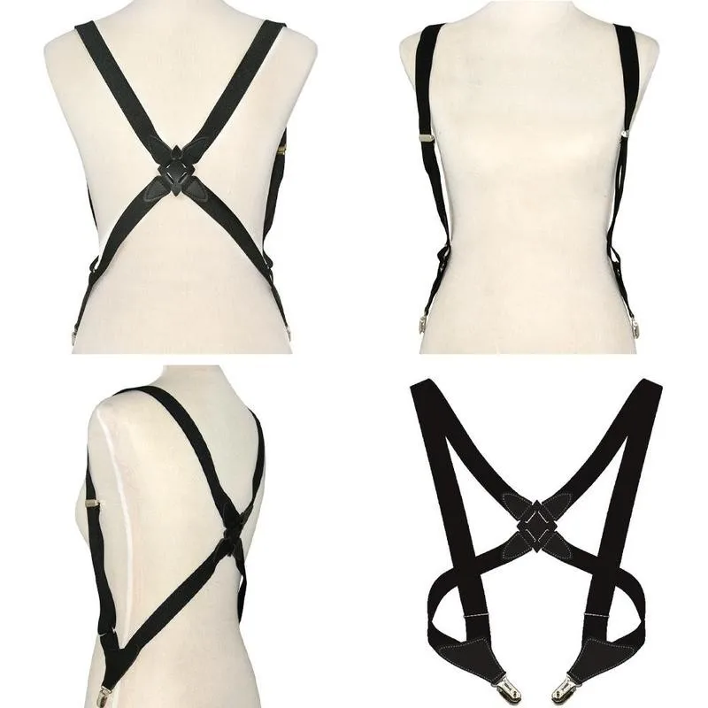 Suspensórios masculinos suspensórios ajustáveis x forma suspender clip-on correias de cinto elástico adulto suspensorio acessórios de vestuário