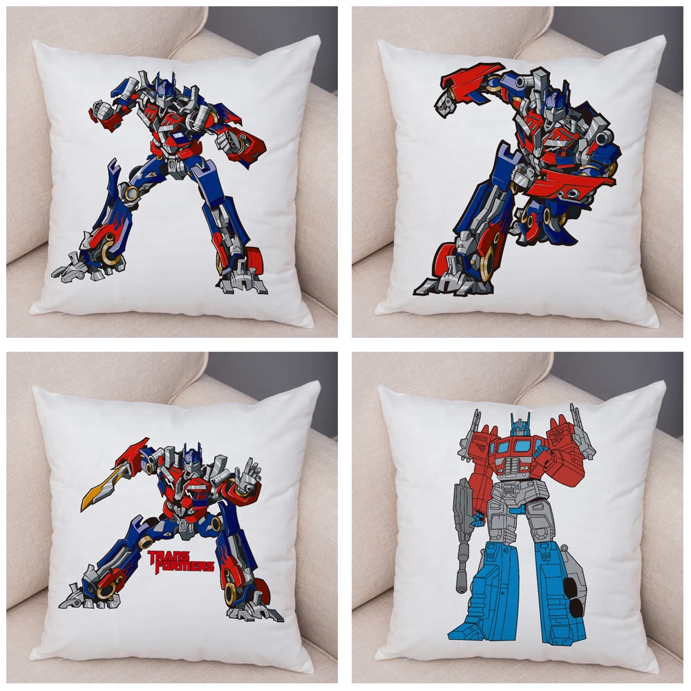 Transformation Pillowcase Cushion Cover for Sofa Home Car Decor Classic Movie Cartoon Pillow Case Super Soft Short Plush 45x45cm