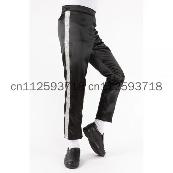 MJ Michael Jackson Black Billie Jean Entertainers Straight Silver Trousers Pants