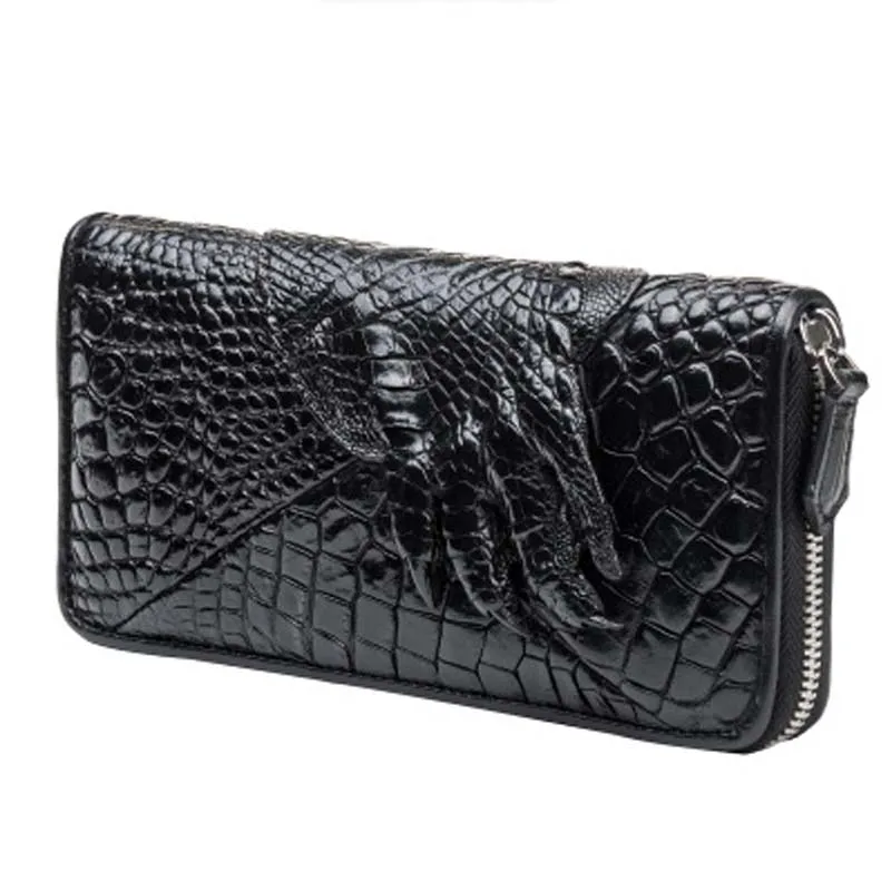 xinepiju men  Hand bag crocodile  leather  leisure  business  crocodile wallet Hand caught  zipper  men bags men clutch bag