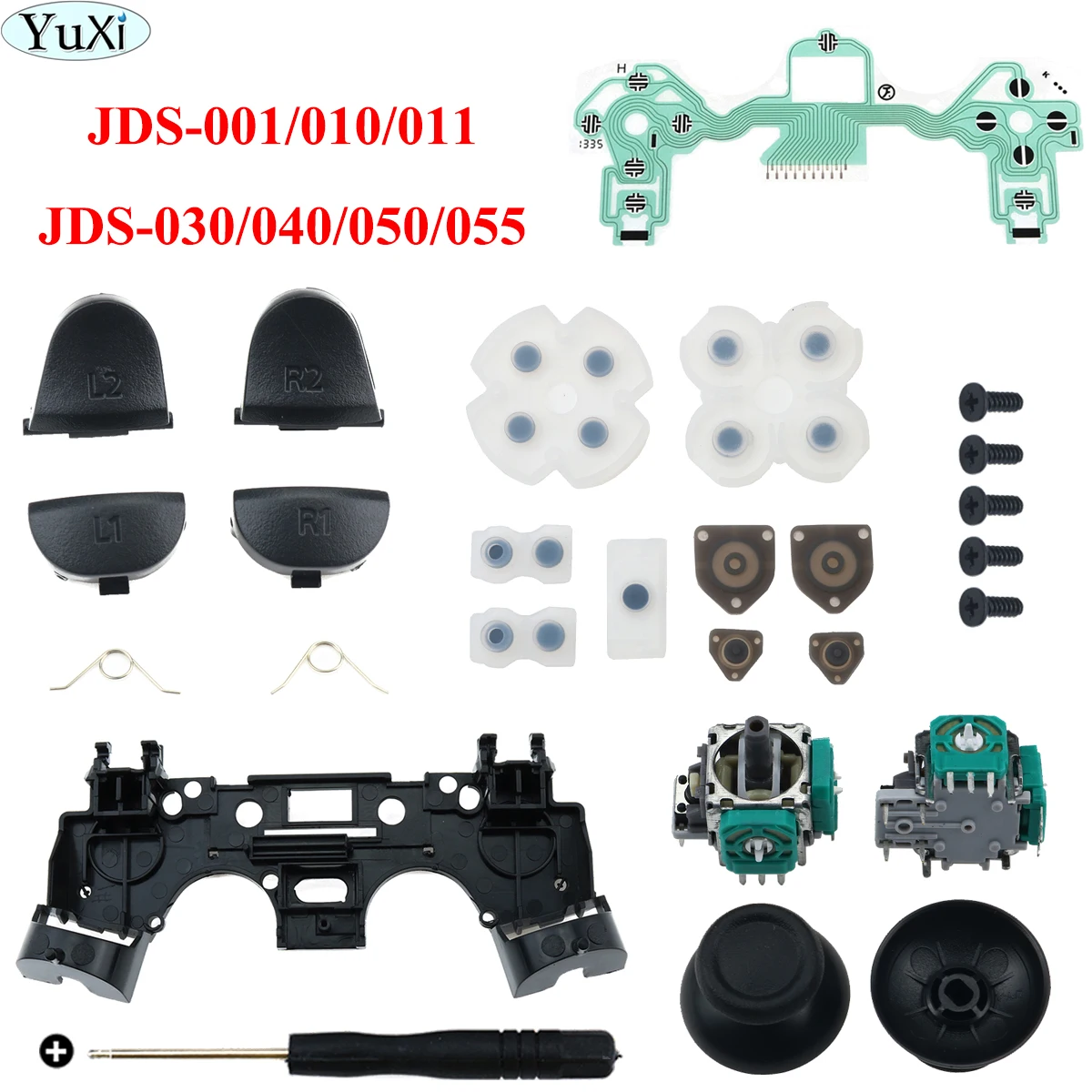 

For PS4 Pro JDM-050 055 JDS 040 030 001 Repair R1L1R2L2 Trigger Buttons 3D analog Joysticks Thumb Sticks Conductive Rubber Film