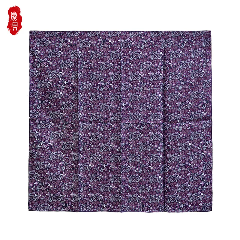 Purple cashew natural silk scarf square scarves fashion women headband beach shawl  foulard designer hijab hair lady scarf 65cm