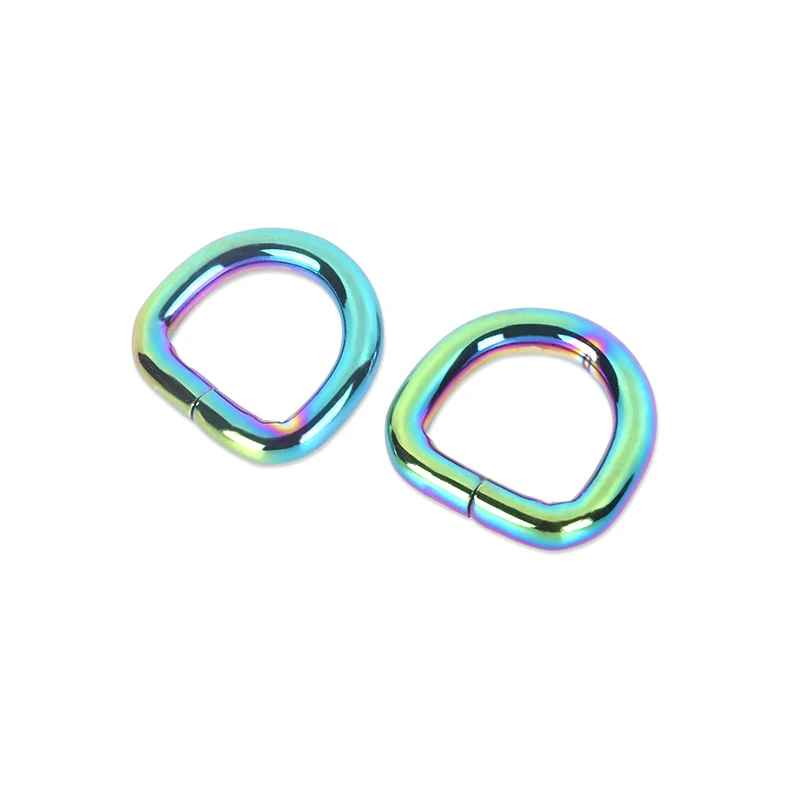 Handbag D Ring, Mini Rainbow Color D ring, Metal D ring 1/2 Inch For Sale -5pcs