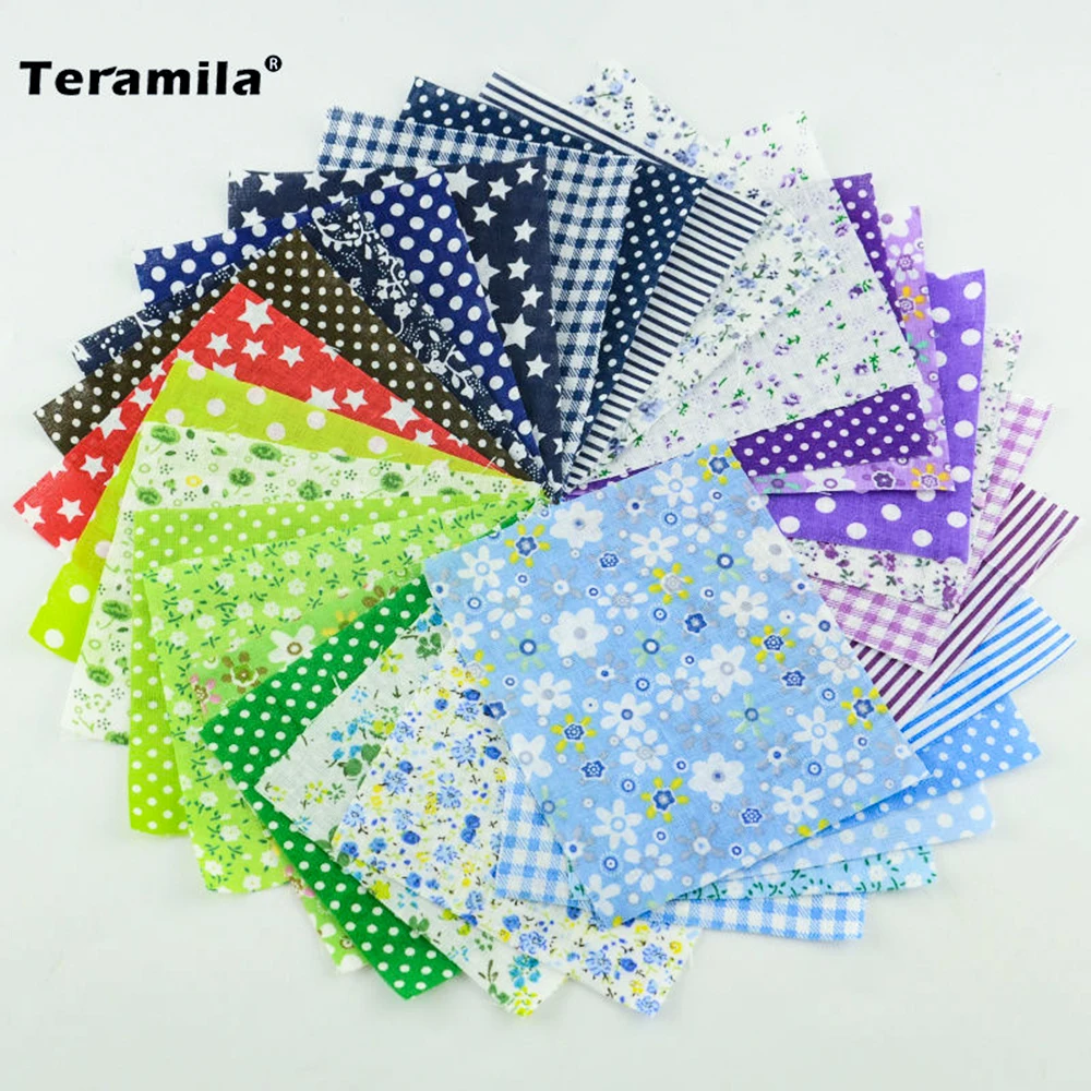 Teramila Random Color Thin Plain Cotton Fabric Patchwork Quilting Tilda No Repeat Design Tissue Sewing 30 Pcs/Lot 10*12 CM