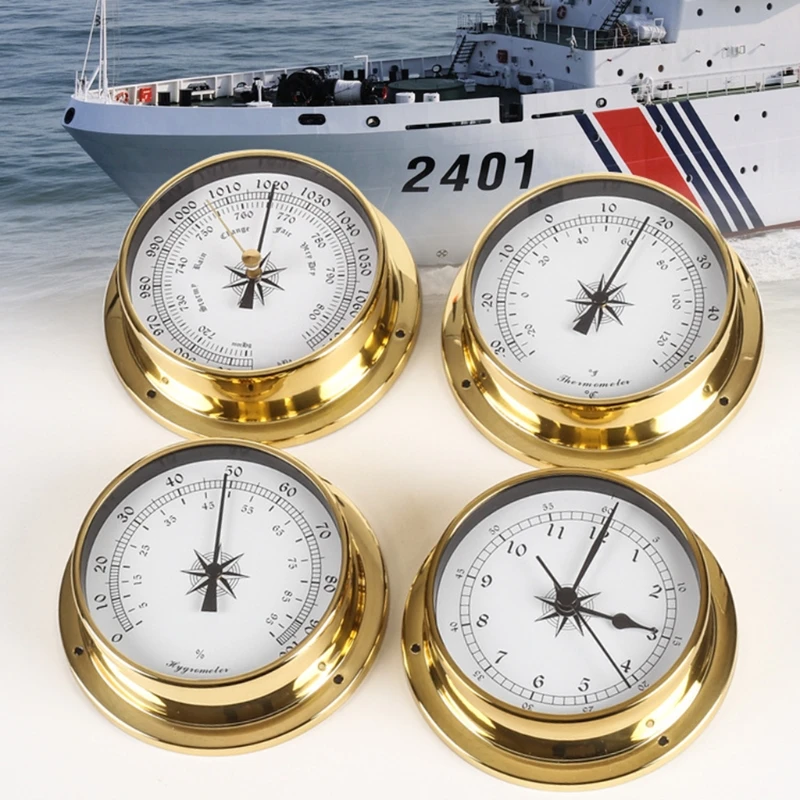 115mm Wall Mounted Thermometer Hygrometer Barometer Watch Tidal Clock Indoor Outdoor O25 21 Dropshipping