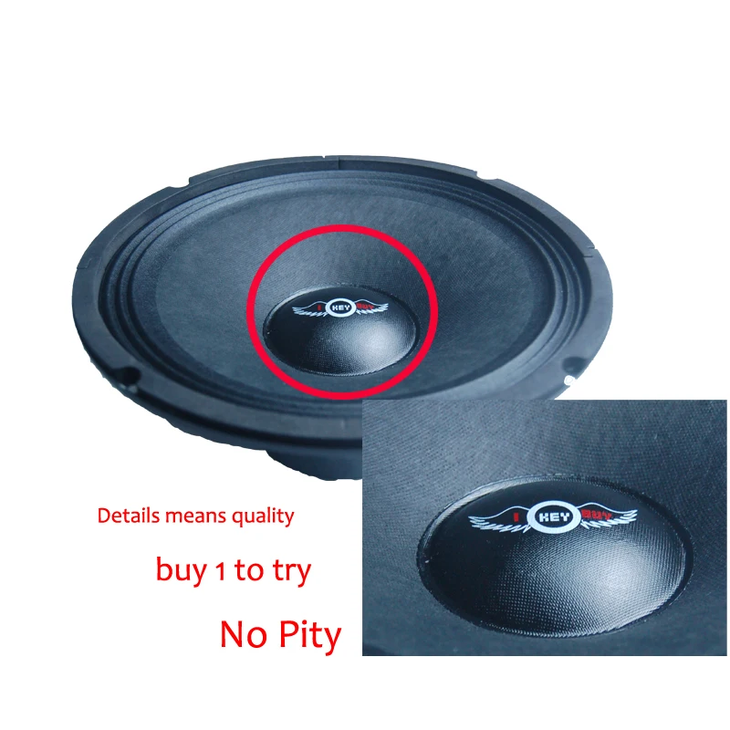 I KEY BUY 1pc 10 Inch  Speaker Cloth Edge 600w Power  8 Ohm Home Audio Loudspeakers Woofer Subwoofer Black