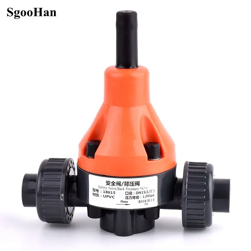 1PC Inside Diameter 20-75mm PTFE UPVC Safety Valve Industrial Water Treatment  Pipe Back Pressure Valve