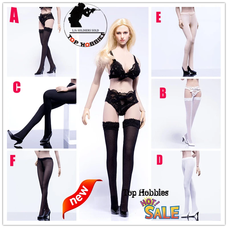 6 Styles 1/6 Scale Action Figure Female Clothes Accessory Stockings Pantyhose Stockings For 12Inch JIAOU DOLL Tbleague