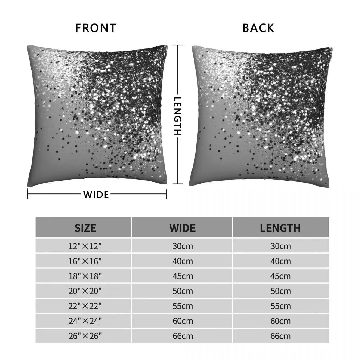 Sparkling Silver Gray Lady Glitter Square Pillowcase Polyester Linen Velvet Creative Zip Decor Bed Cushion Cover