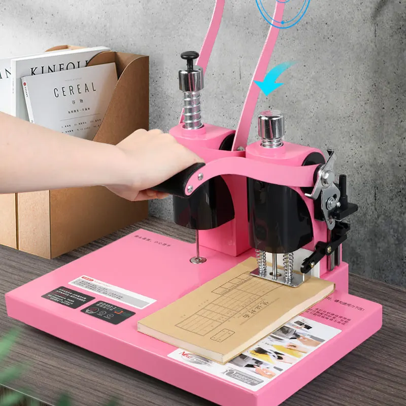 Automatic Hot Melt Hose Binding Office Document Voucher Binding Machine 4CM Manual Bill Punching Machine Glue Binding Machine