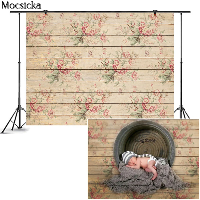 Mocsicka Wooden Backdrop Photography Studio Props Background Black Photographic Wall Floor Wallpaper for Photo Shoot